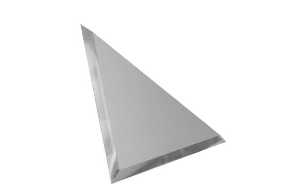 Плитка треугольная зеркальная, серебряная с фацетом 10 мм - 200х200 мм/10 шт.