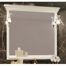 Зеркало Риспекто 85 со светильником на Рустику, цвет слоновая кость