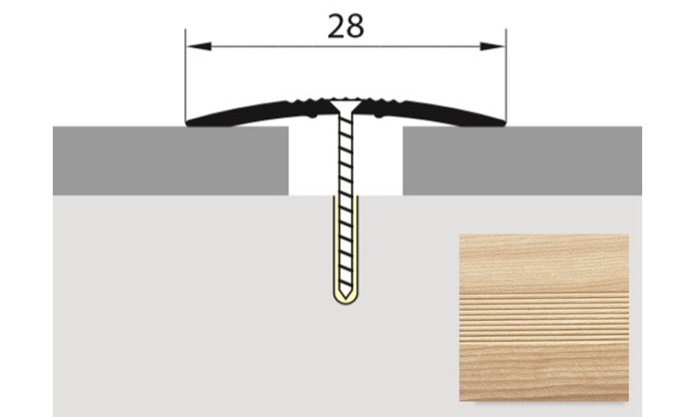 Порог-стык универсальный 28мм х 1,8м берёза