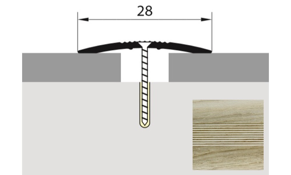 Порог-стык универсальный 28мм х 1,8м дуб аляска