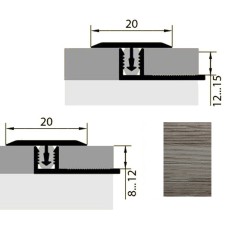 Порог-стык Т-образный ламинированный 20мм х 0,9м дуб спрингфилд