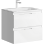 Тумба д/ванной "Accent" 60 см подвесная, цвет белый с раковиной Malaga 60