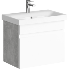 Тумба д/ванной "Smart" 60 см подвесная, цвет бетон светлый с раковиной Moduo slim 60