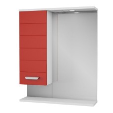 Зеркало "Таис" 60 см, шкафчик (слева, справа) свет, выкл., розетка, красный каннелюр