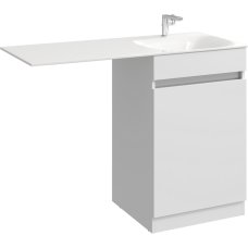 Тумба д/ванной Forma Т5/2KR с бельевой корзиной, цвет белый с раковиной Forma 115 (чаша справа)