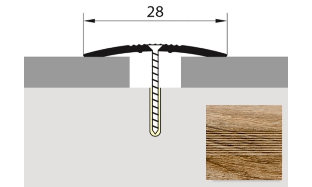 Порог-стык универсальный 28мм х 1,8м дуб камелия