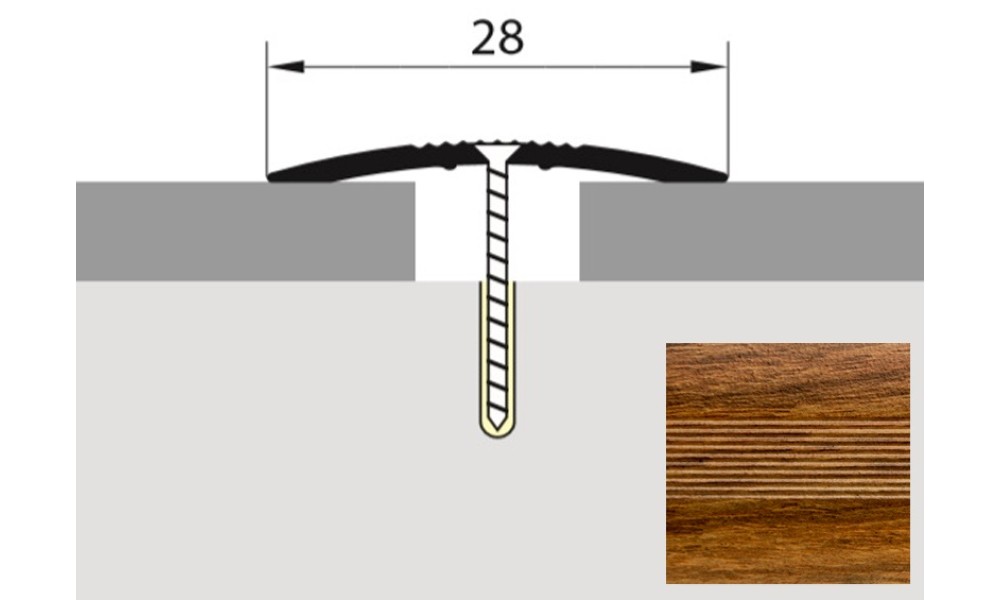 Порог-стык универсальный 28мм х 0,9м дуб медовый