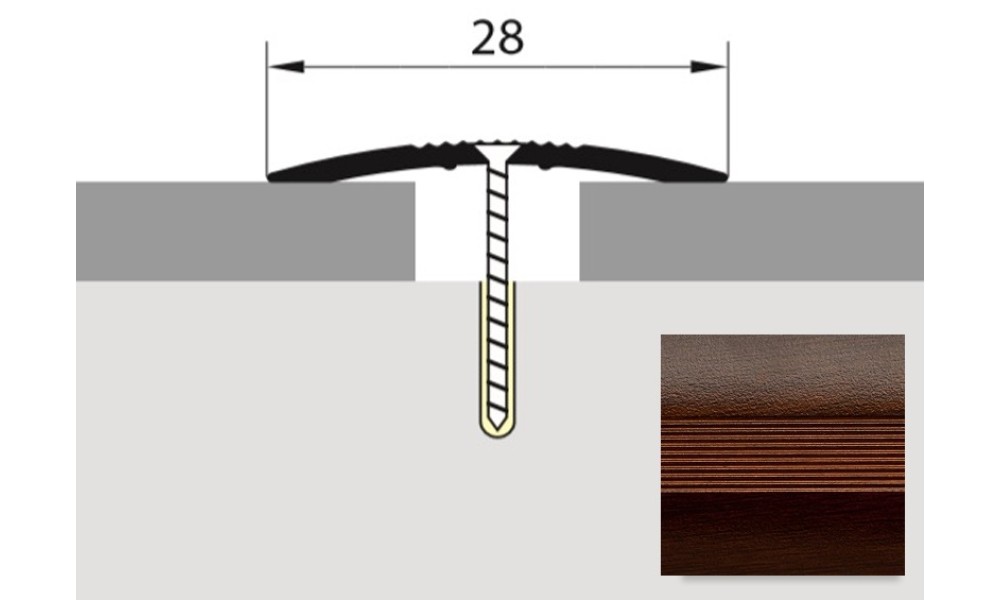 Порог-стык универсальный 28мм х 1,8м венге