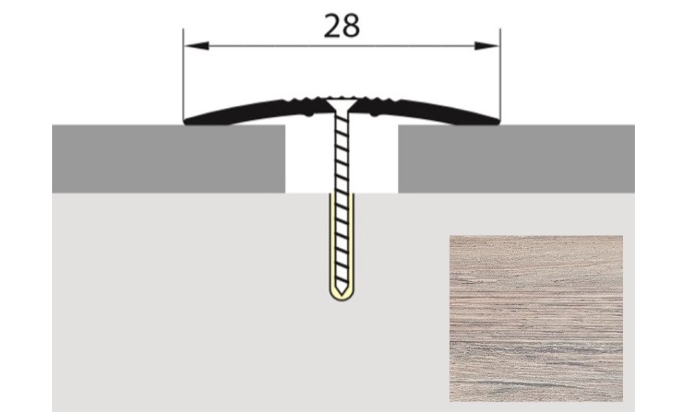 Порог-стык универсальный 28мм х 1,8м дуб хельсинки