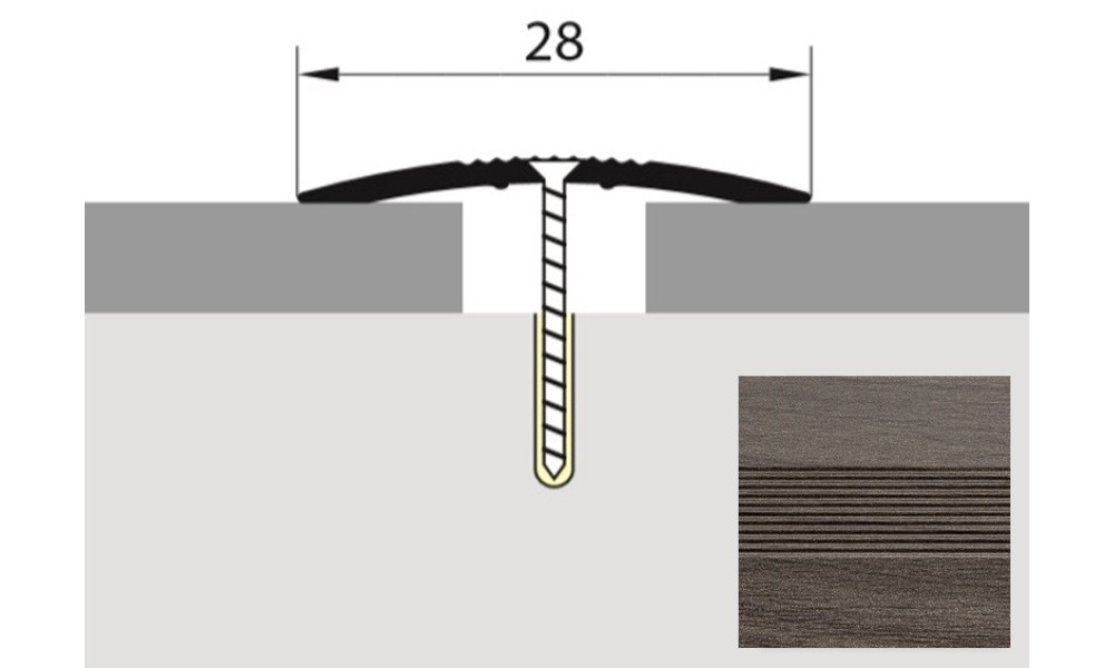 Порог-стык универсальный 28мм х 0,9м дуб марон