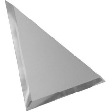 Плитка половина треугольника зеркальная, серебряная с фацетом 10 мм - 141х141 мм