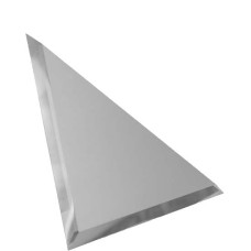 Плитка половина треугольника зеркальная, серебряная с фацетом 10 мм - 177х177 мм