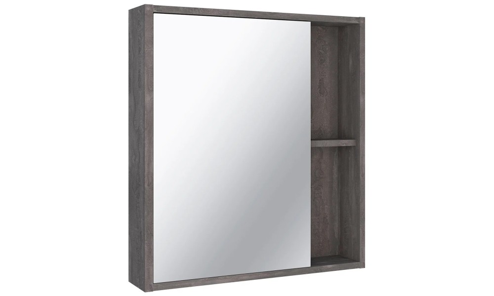 Зеркало-шкаф "Руно Эко 52" навесной, цвет железный камень