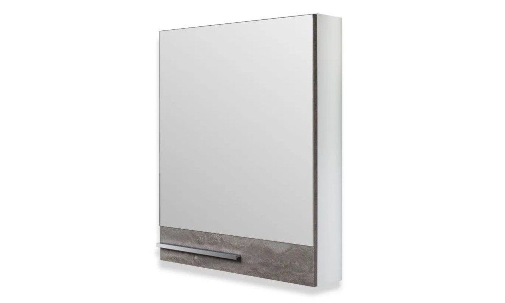 Зеркало-шкаф "Руно Вудлайн 60" правый, цвет белый/железный камень