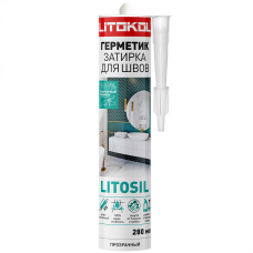 Герметик-затирка санитарный силиконовый LITOSIL прозрачный, 280 мл