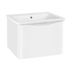 Тумба д/ванной "Руно Тоскана" 60 подвесная, цвет белый с умывальником "Никсон 60"