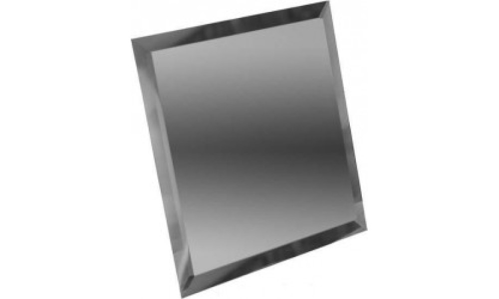 Плитка квадратная зеркальная графитовая с фацетом 10 мм - 200х200 мм/10 шт.
