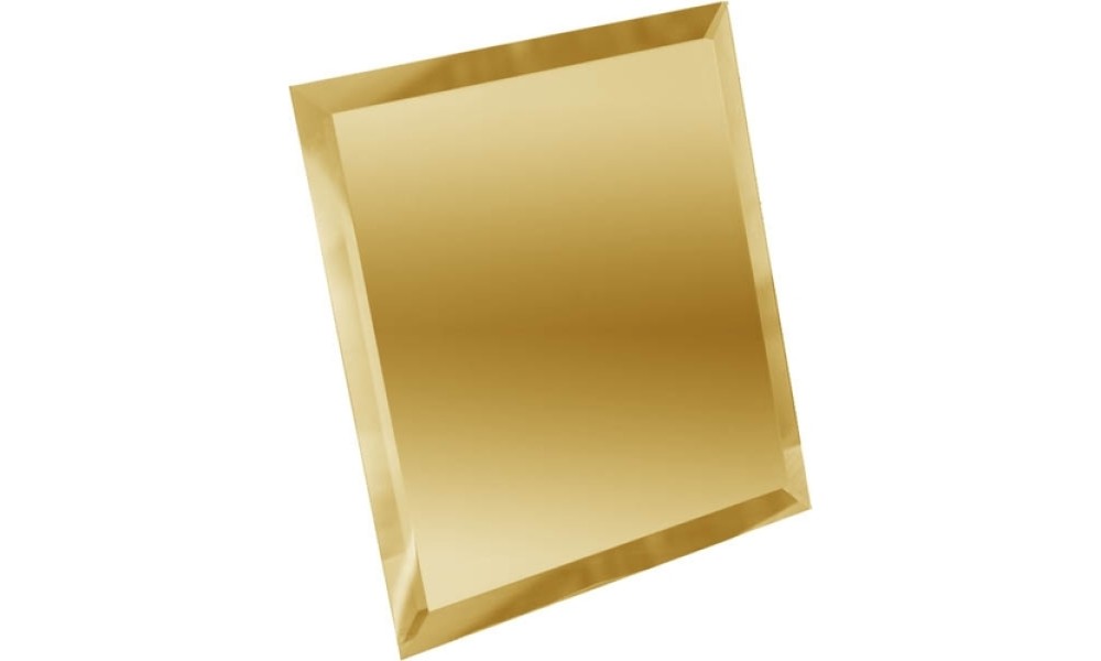 Плитка квадратная зеркальная золотая с фацетом 10 мм - 200х200 мм/10 шт.