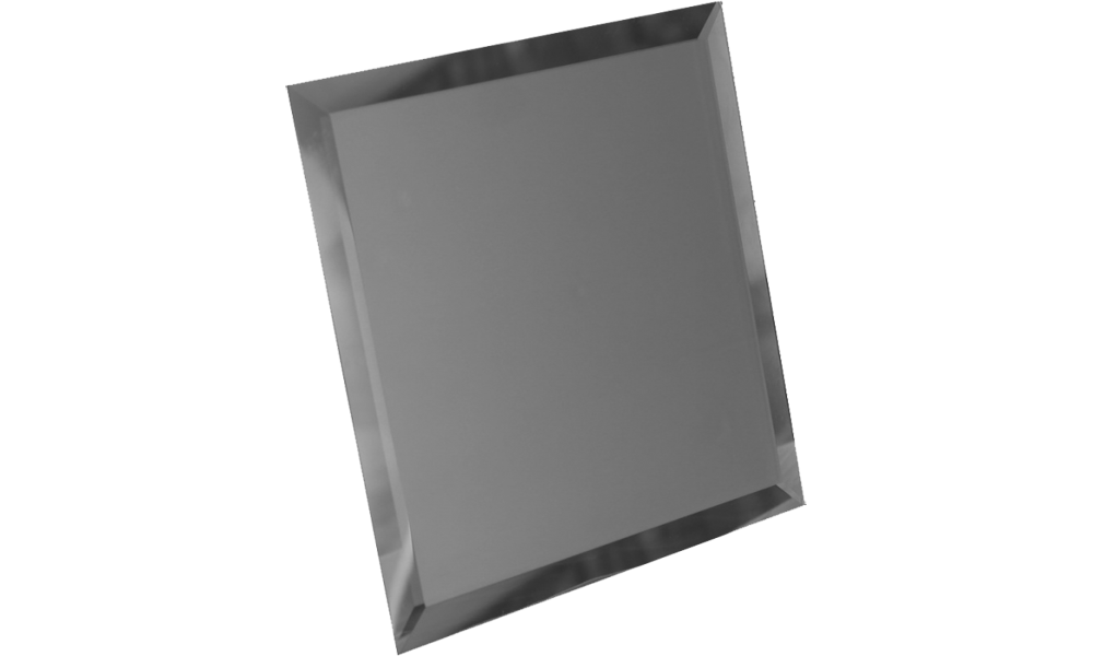 Плитка квадратная зеркальная графитовая матовая с фацетом 10 мм - 200х200 мм/10 шт.
