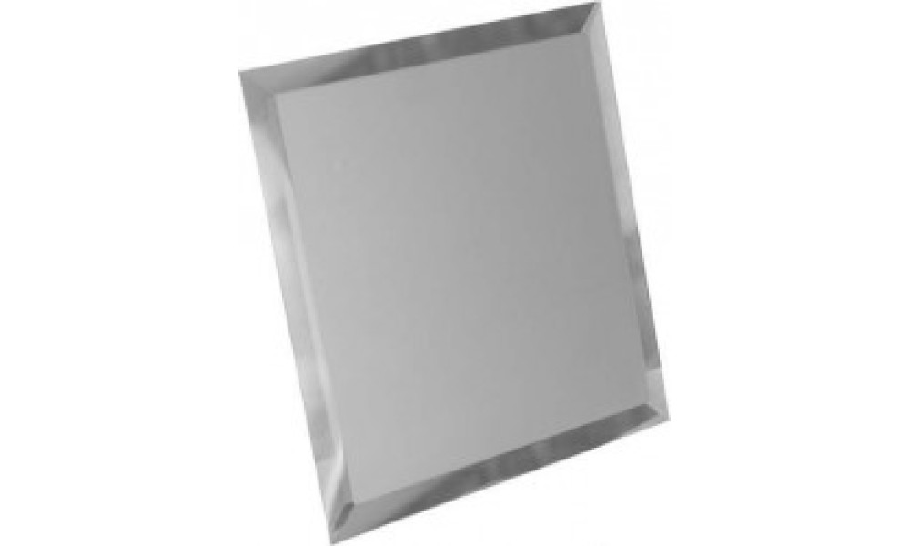 Плитка квадратная зеркальная серебряная матовая с фацетом 10 мм - 200х200 мм/10 шт.