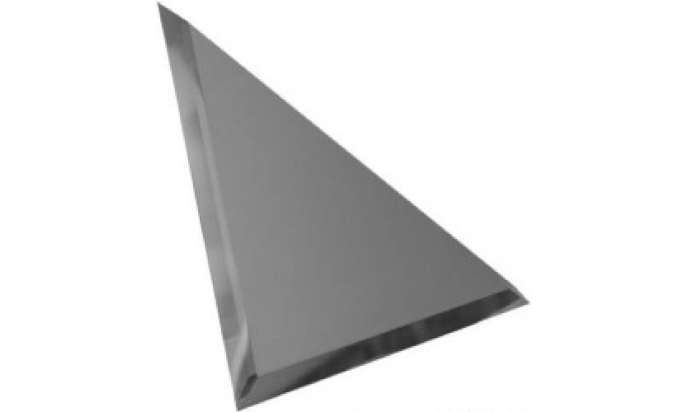 Плитка треугольная зеркальная графитовая с фацетом 10 мм - 200х200 мм/10 шт.