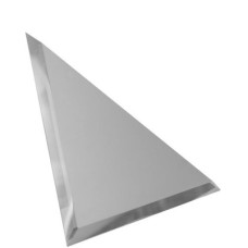 Плитка треугольная зеркальная серебрянная матовая с фацетом 10 мм - 200х200 мм/10 шт.