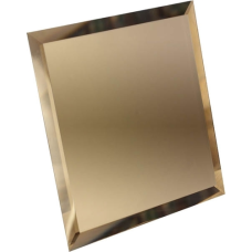 Плитка квадратная зеркальная бронзовая с фацетом 10 мм - 200х200 мм/10 шт.
