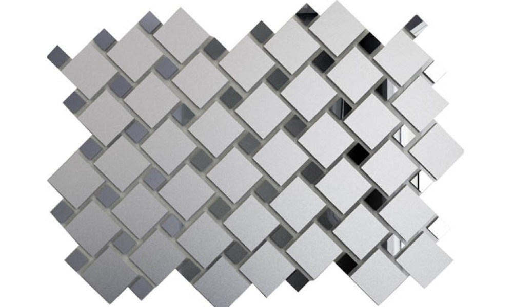 Мозаика зеркальная Серебро матовое + Графит См70Г30 с чипом 25х25 и 12х12/300 x 300 мм (10шт) - 0,9