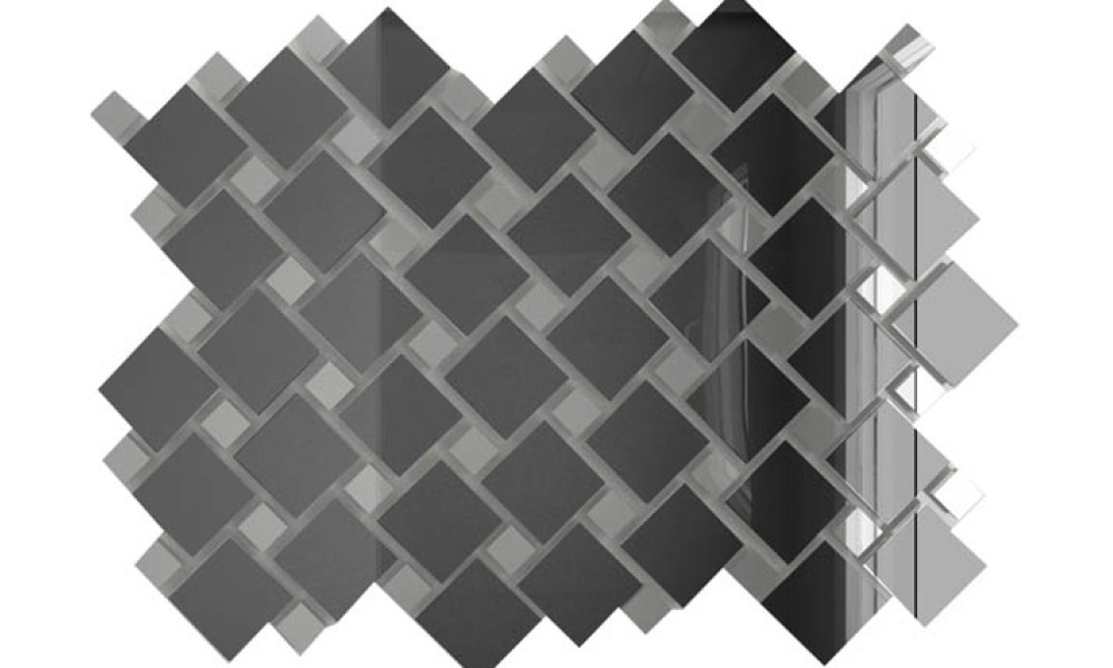 Мозаика зеркальная Графит + Серебро Г70С30 с чипом 25х25 и 12х12/300 x 300 мм (10шт) - 0,9
