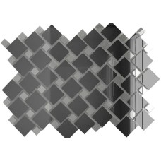 Мозаика зеркальная Графит + Серебро Г70С30 с чипом 25х25 и 12х12/300 x 300 мм (10шт) - 0,9