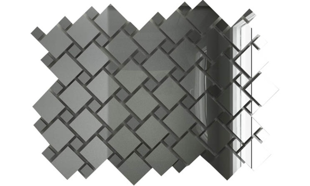 Мозаика зеркальная Серебро + Графит С70Г30 с чипом 25х25 и 12х12/300 x 300 мм (10шт) - 0,9