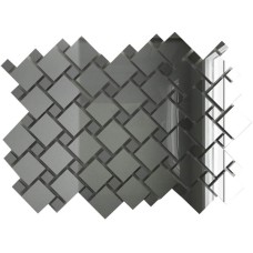 Мозаика зеркальная Серебро + Графит С70Г30 с чипом 25х25 и 12х12/300 x 300 мм (10шт) - 0,9