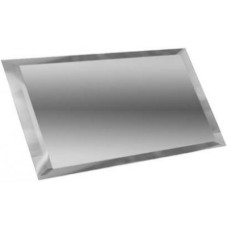 Плитка прямоугольная зеркальная серебряная с фацетом 10мм  - 240х120 мм/10шт