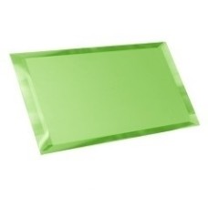 Плитка прямоугольная стеклянная зеленая с фацетом 10 мм "Green" - 480х120мм