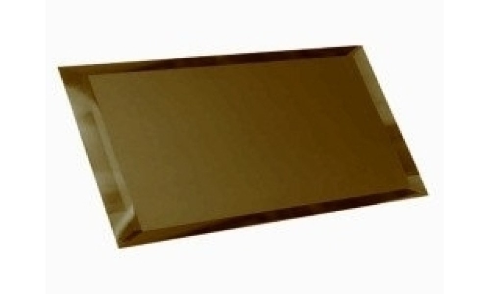 Плитка прямоугольная стеклянная коричневая с фацетом 10 мм "Brown" - 240х120мм