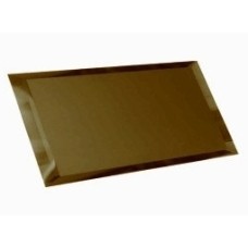 Плитка прямоугольная стеклянная коричневая с фацетом 10 мм "Brown" - 480х120мм