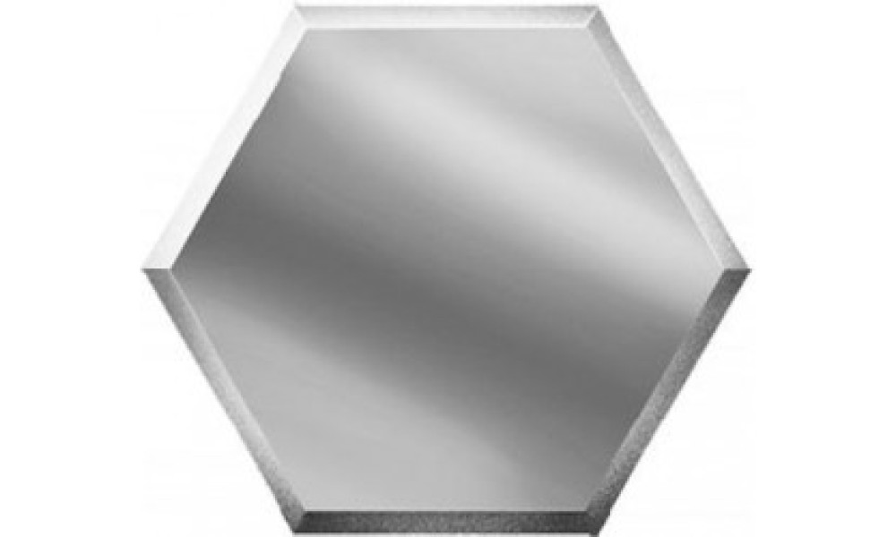 Плитка зеркальная декоративная серебряная "СОТА" с фацетом 10 мм - 200х173мм