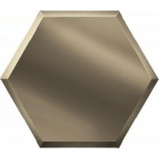 Плитка зеркальная декоративная бронзовая "СОТА" с фацетом 10 мм - 200х173мм