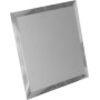 Плитка квадратная зеркальная, серебряная с фацетом 10 мм - 250х250 мм/10 шт.
