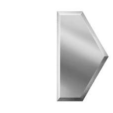 Плитка зеркальная декоративная серебряная "ПОЛУСОТА" с фацетом 10 мм - 100х173мм