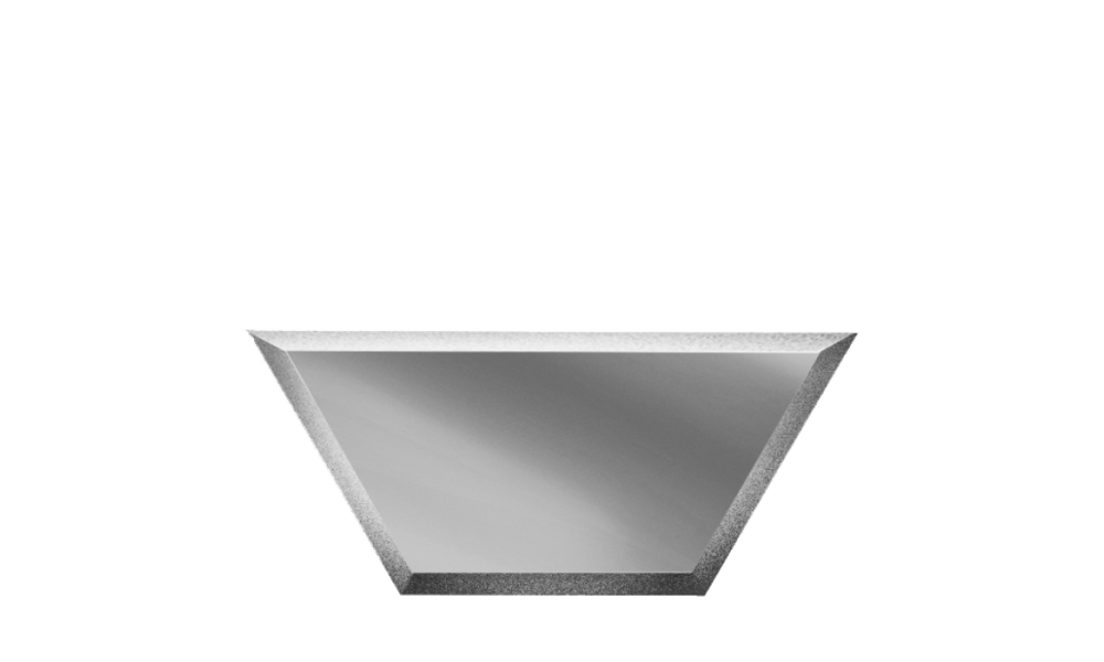Плитка зеркальная декоративная серебряная "ПОЛУСОТА" с фацетом 10 мм - 200х86мм