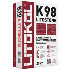 Быстротвердеющая сухая клеевая смесь LITOSTONE K98 серый, 25 кг.