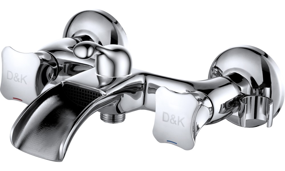 Смеситель для ванны с душем D&K Hessen Grimm короткий излив каскад хром (DA1383501)