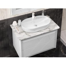Тумба д/ванной "Луиджи 90" подвесная, цвет белый матовый со столешницей и раковиной One 67