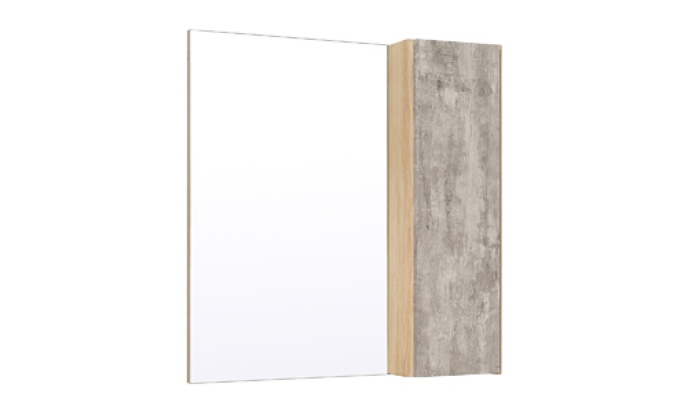 Зеркало-шкаф "Руно Мальта" 70 навесной, цвет дуб/серый, правый